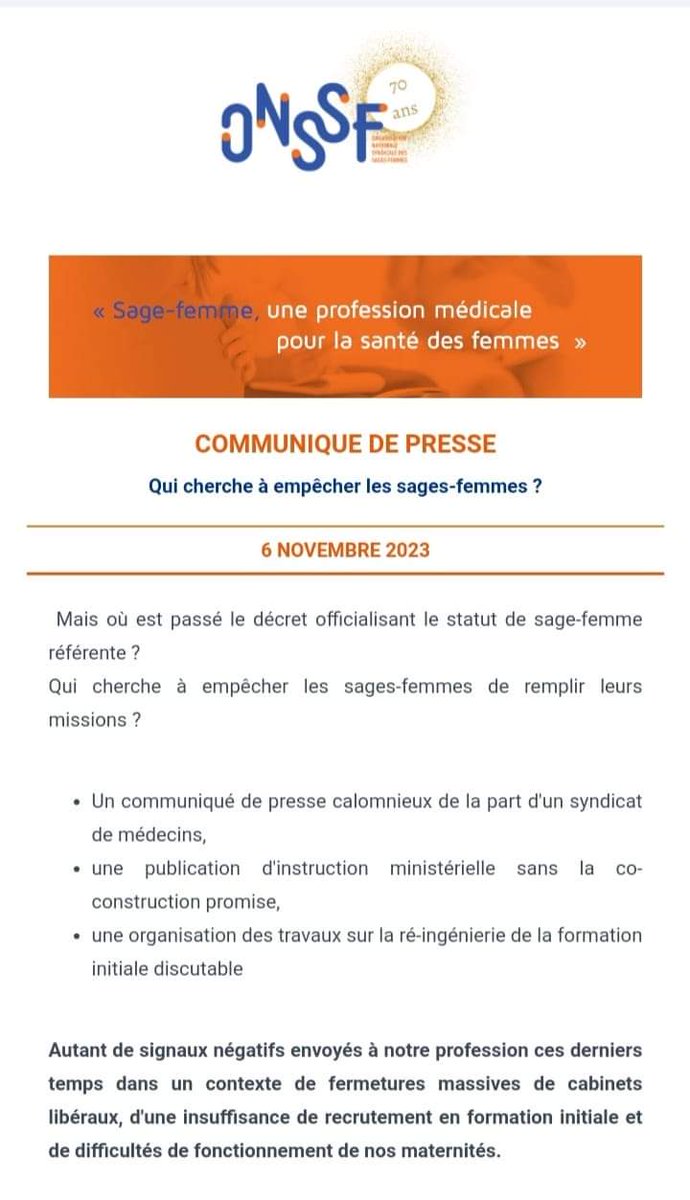 Organisation Nationale Syndicale des Sages-Femmes tweet media
