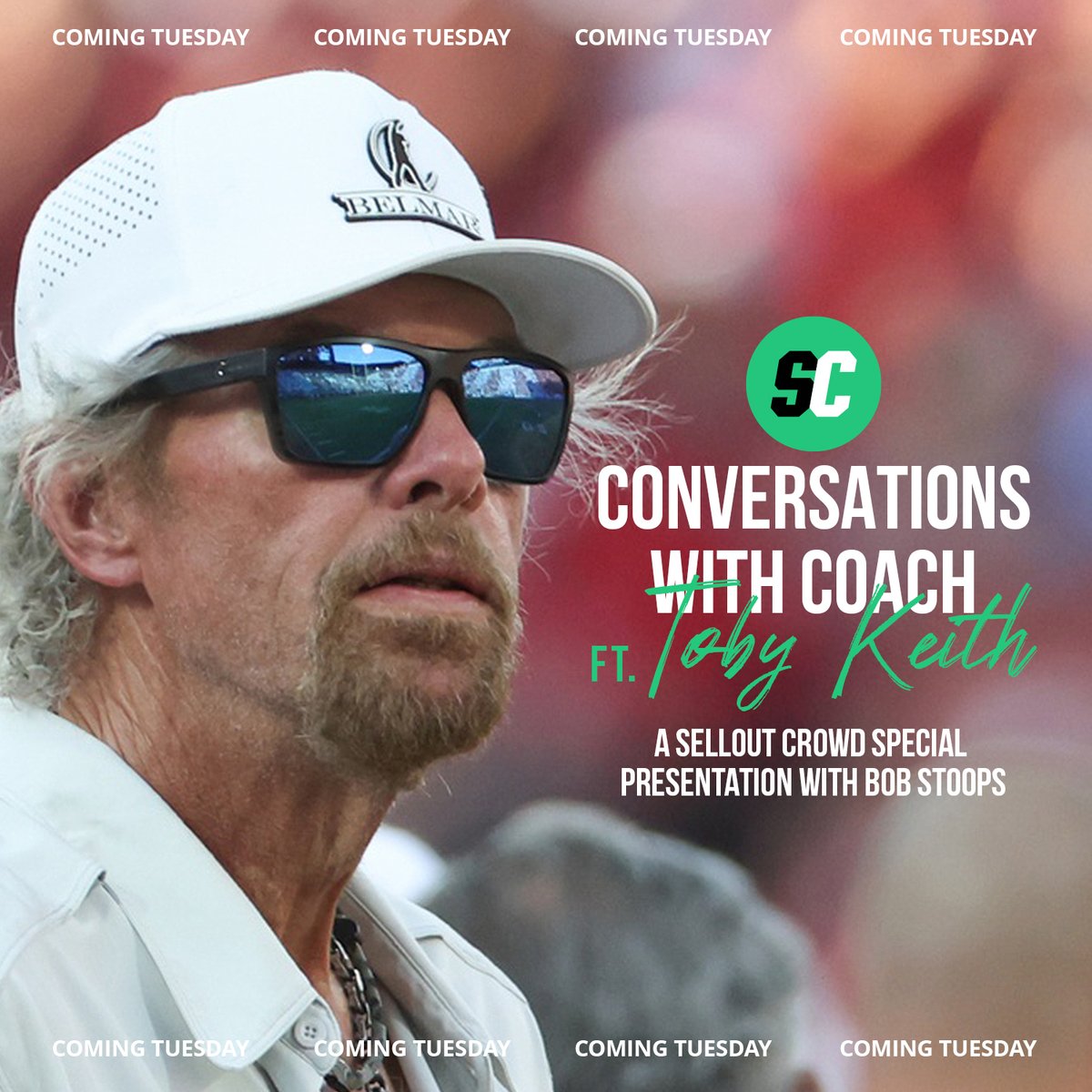 Coming tomorrow: it’s the comprehensive interview between <a href="/CoachBobStoops/">Bob Stoops</a>  and <a href="/tobykeith/">Toby Keith</a> on Conversations with Coach! You do NOT want to miss this one.

Make sure to subscribe to us on YouTube to be the first to know when this goes live. bit.ly/3Mxzegm