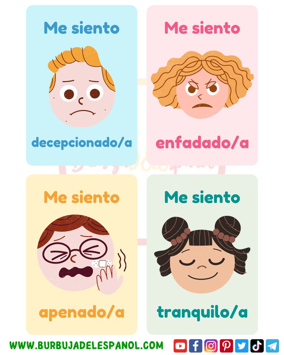 BurbujaEspanol's tweet image. ¿Cómo estás en este período? 😀😖😭

#AprenderEspañol #EspanolParaTodos #MejorarMiEspañol #EspañolLenguaExtranjera #ComprenderEnEspañol #LecturaEnEspañol #VocabularioEnEspañol #GramáticaEnEspañol #PracticarEspañol #HablarEspañol #LeerEnEspañol #EscribirEnEspañol #CulturaEspañola