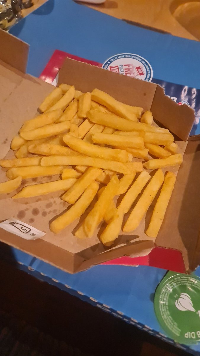 TheWhingerNinja's tweet photo. @dominos thought we would try out your new addition of fries... 2 person portion? You get more in one from maccys lol 😆 https://t.co/bglK8FEfwS