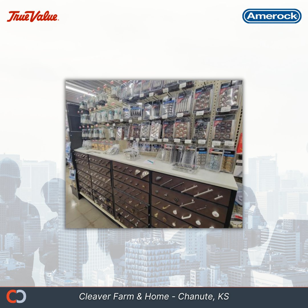 CreedenSales's tweet photo. Thrilled to showcase the 8 FT Amerock Cabinet display at Cleaver Farm &amp; Home store! 

Creeden is always elevating retail spaces by not just setting up stunning displays, but by also selling them. Bringing value to every corner of the store! https://t.co/kjpxWuyPIh