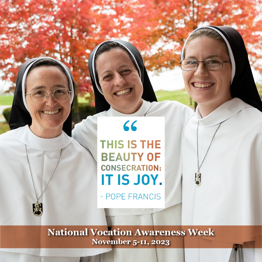 SistersofMaryOP's tweet photo. This week is National Vocation Awareness Week! Our discernment retreat last weekend was full of graces and joy. Please continue to pray for vocations! Keep an eye out for more special posts this week!  #catholiclife #vocationsawarenessweek #vocations #dominicansistersofmary #joy https://t.co/HIXw7u05P3