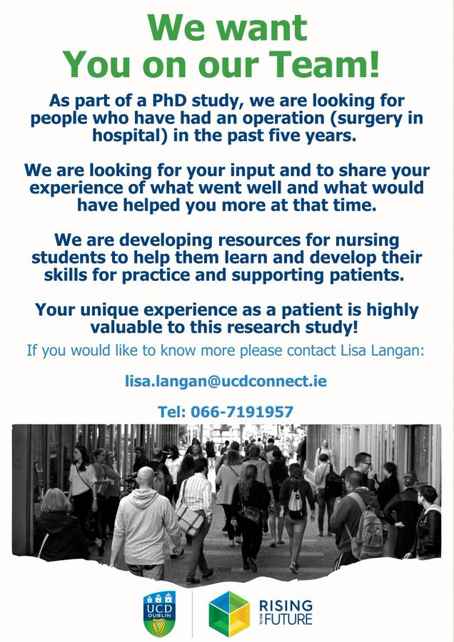 Hi All! I'm recruiting patient participants for my PhD study looking at inclusion in nursing education! Please listen to my video about it! ucd-ie.zoom.us/rec/share/Q7B_…