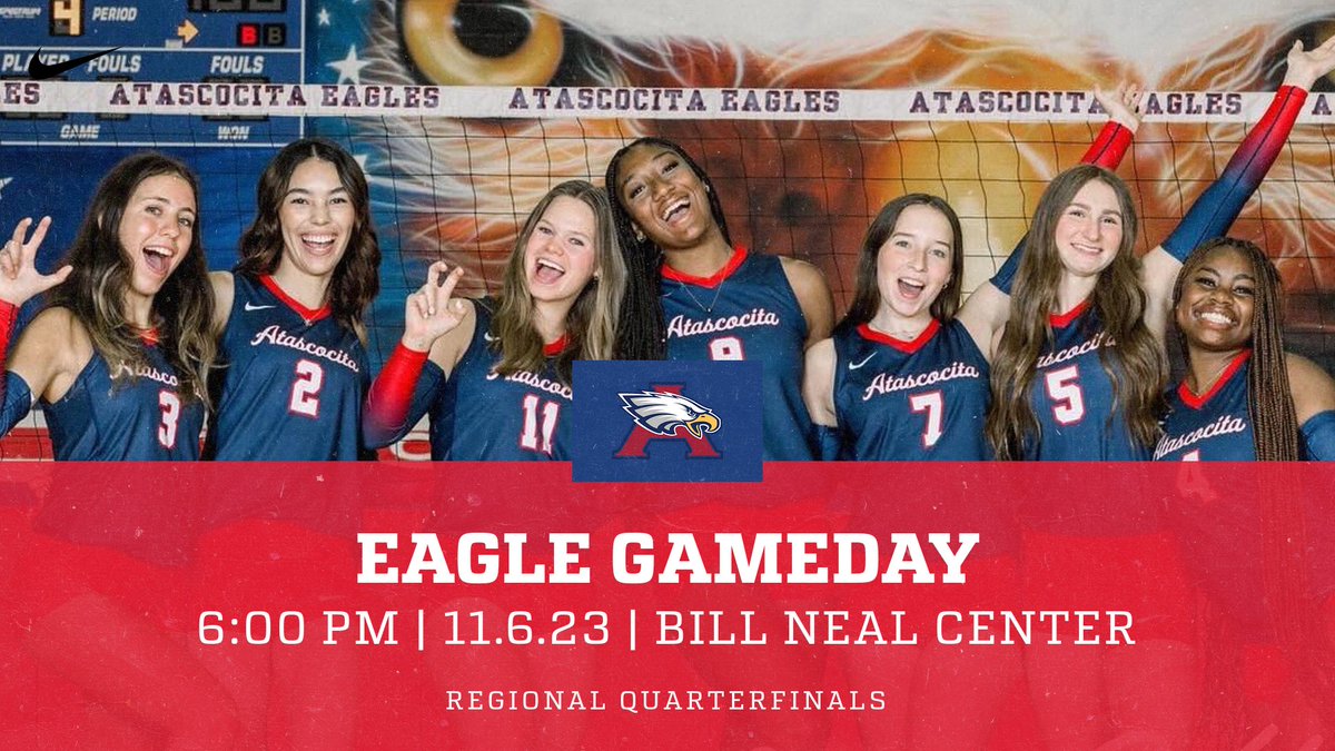 🚨🚨🚨🚨🚨🚨🚨🚨🚨🚨🚨🚨🚨🚨

TONIGHT! Atascocita is in the Volleyball Regional Quarterfinals against Deer Park.

Come out, make some noise and help our Eagles bring home the W!

LETS GO!!!!!!!!