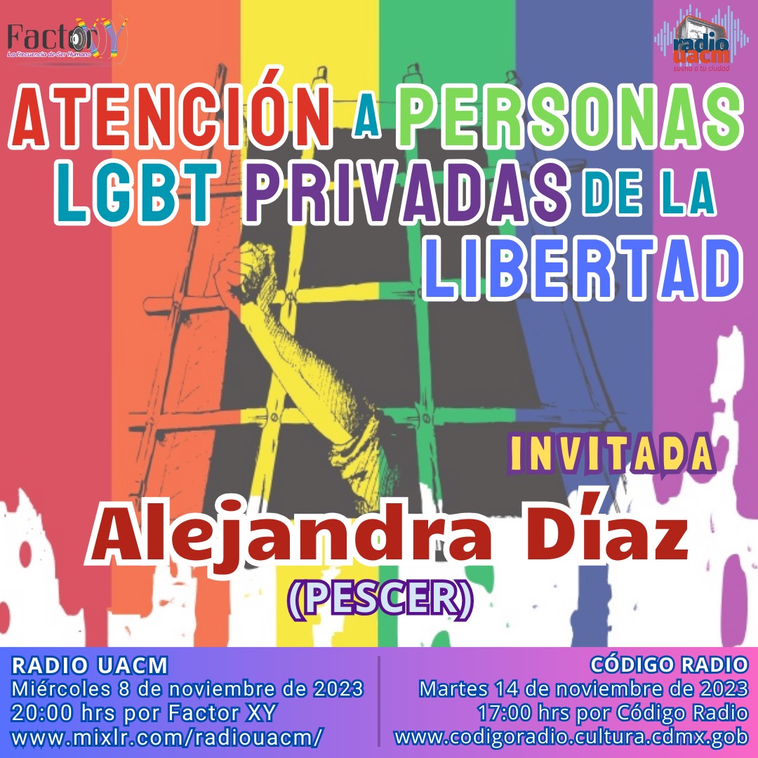factor_xy's tweet photo. La @UACM está realizando capacitación sobre #DerechosHumanos y disidencia sexual con las poblaciones #LGBTTTIQA privadas de la libertad; este mié 8 de nov, a las 20 horas, te contaremos todo por https://t.co/urvmQtFb7b; la repe, el martes 14 a las 17 horas, por @Codigo21radio https://t.co/JyCM2IPRdP