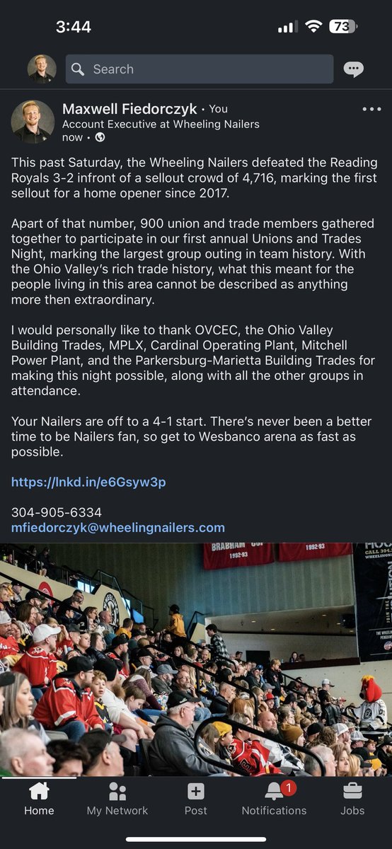 2-0 for the first home stand? 10 goals in those two games? We will take that!

Never been a better time to be a Nailers fan! Lets continue this momentum! 

wheelingnailers.com/tickets/group-…