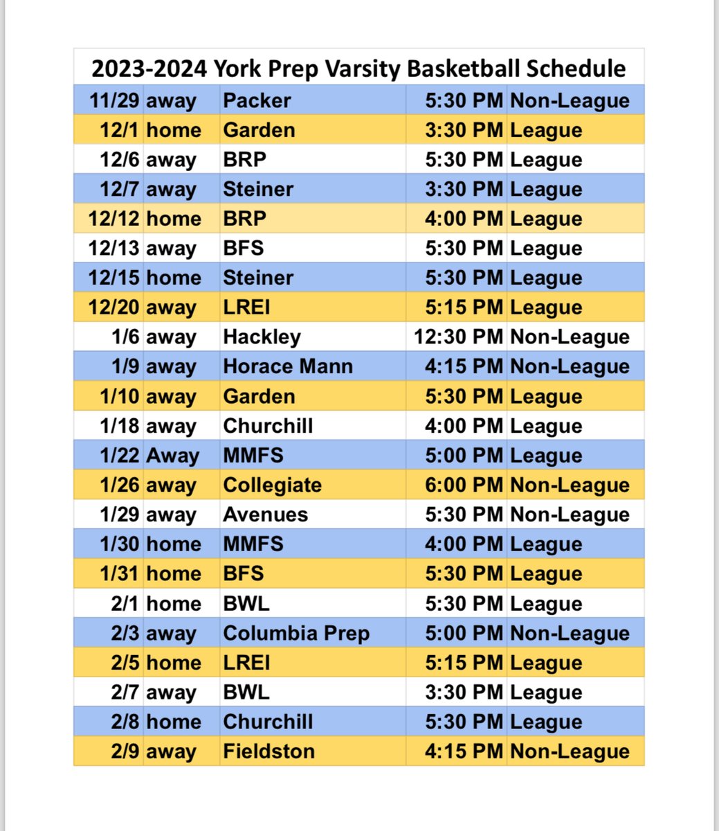 CoachShure's tweet photo. Updated Schedule https://t.co/FjZiTWzCaP