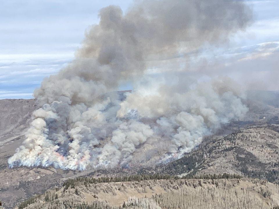 FishlakeNF's tweet photo. #MonroeMountainRX 11/6 Update
This weekend, firefighters succeeded in treating ~500 acres by hand &amp; 800 acres by Plastic Sphere Dispenser (PSD) machine. These burns occurred in aspen and mixed conifer in the area northwest of Box Creek Reservoir. https://t.co/rmUiYPOYjg