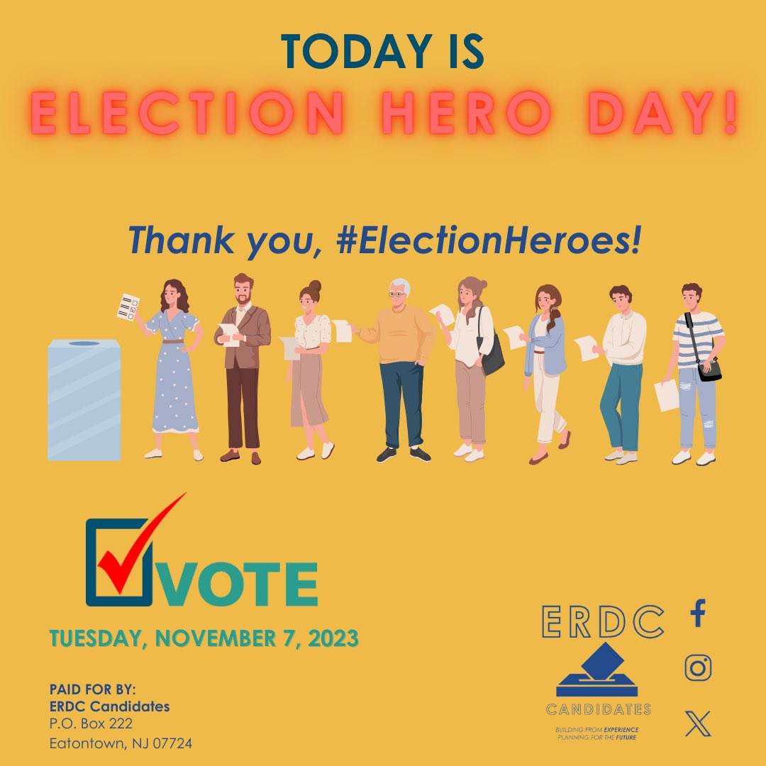 erd_candidate's tweet photo. From printing ballots to cleaning voting booths, there are numerous ways how #ElectionHeroes show up for our democracy!  

@erd_candidate thanks @NJ_Votes, @MonmouthCoClerk, our municipal clerk, poll workers, and all who are involved in working to provide safe, secure, and … https://t.co/yT0naBJwiS
