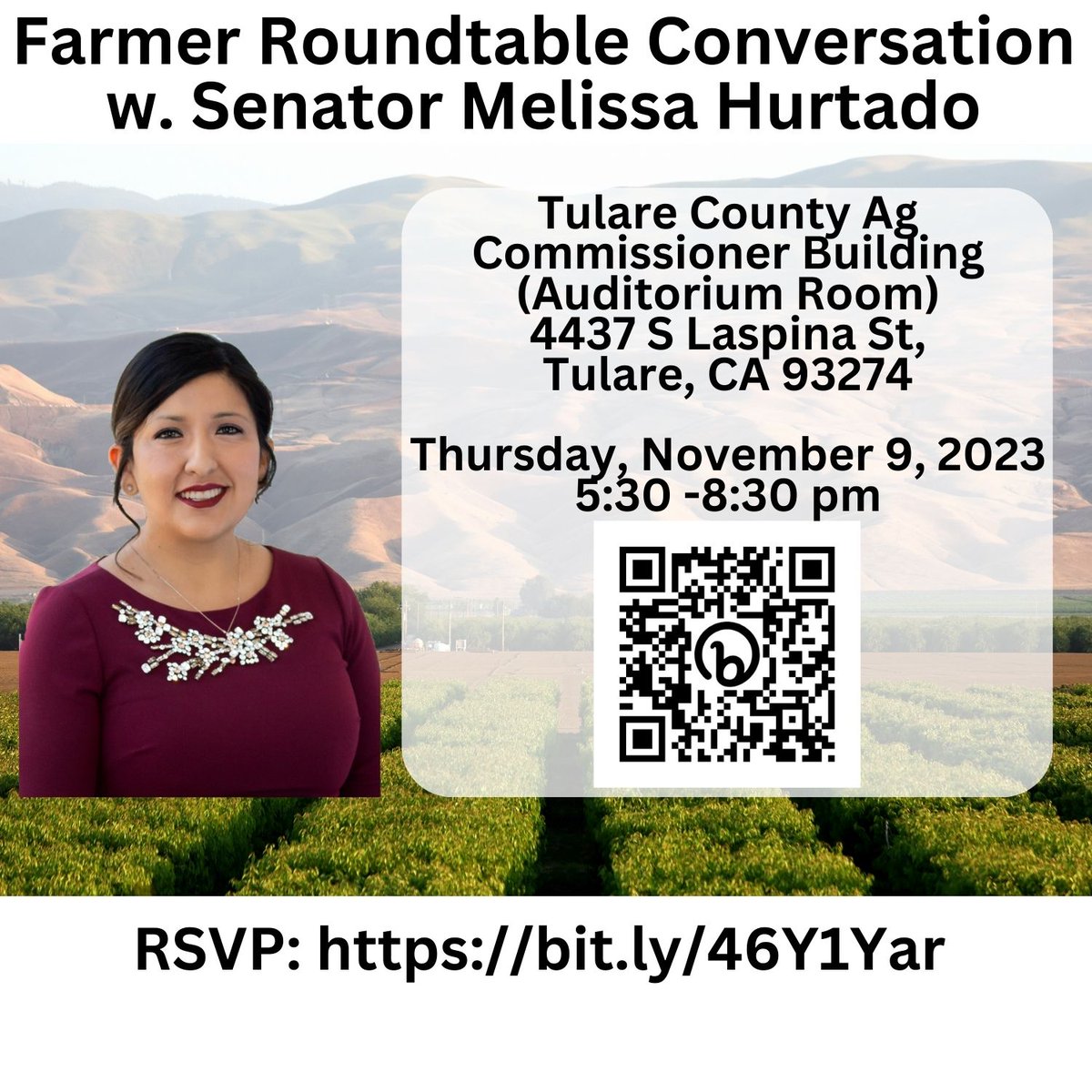 Senator_Hurtado's tweet photo. Excited to join #CentralValley #Farmers for an #Agriculture issues driven roundtable. #CAFarmers work ensures food shelves are stocked year-round, making #FoodAccess & #FoodSecurity possible for millions of #CAConsumers who depend on the #SJV #Breadbasket https://t.co/1pqHqLlZaL https://t.co/wgn7bmAta8