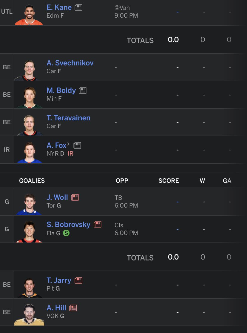Jere_Huson's tweet photo. @fantasy_puck currently 2-2, Is there anything I should change in the lineup or is it just bad luck because I feel my team is elite for a 10 man league? https://t.co/RJCgrIsUOE