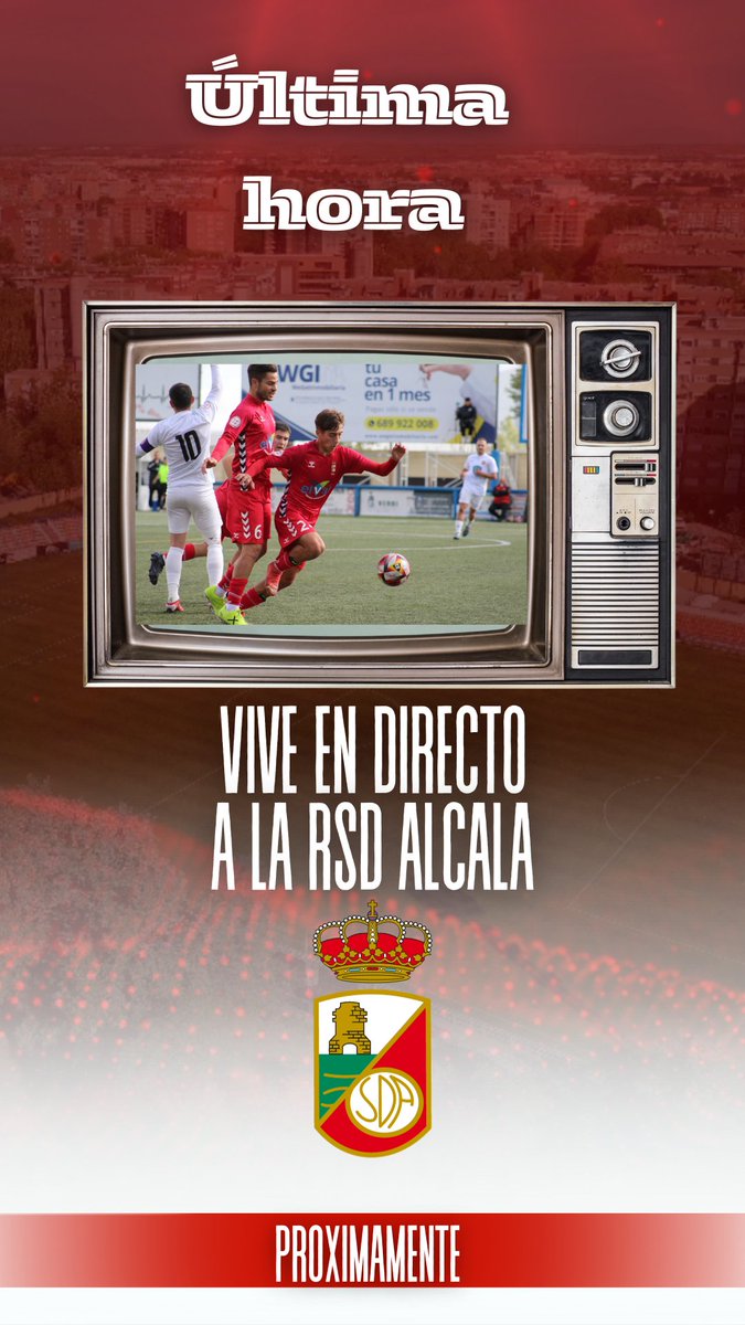 rsda_oficial's tweet photo. 🚨 ÚLTIMA HORA 🚨

‼️‼️Llegó el momento que muchos estabais esperando‼️‼️

Muy pronto podrás seguir en directo los partidos de la @rsda_oficial 📺📺

Vive la pasión rojilla en cualquier parte del mundo❤️‍🔥🌍

Próximamente más información 🔜🔜

#VamosAlcala https://t.co/P4aBKUQ5yC