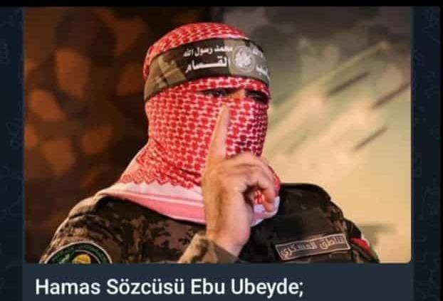 #Ebu_Ubeyde diyor ki: Kimse bizden taviz vermemizi beklemesin. Kimse adımıza Siyonizm lehine pazarlıklara kalkışmasın. Bu kadar bedelden sonra kimseye eyvallahımız olmayacak Biz sadece secdede eğiliriz #Ebu_Ubeyde