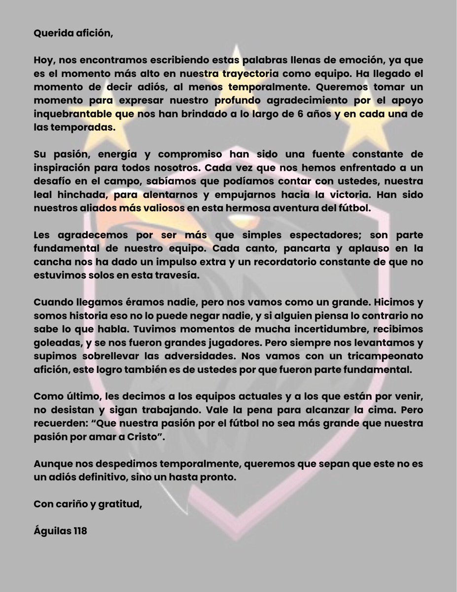 Águilas 118 tweet media