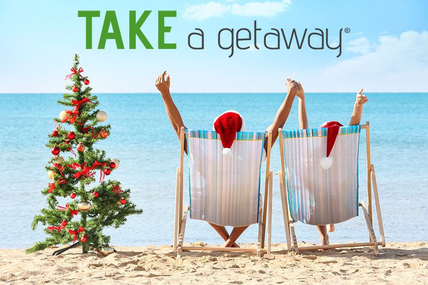 TakeaGetaway's tweet photo. Take a Getaway has a special holiday deal! ✈️🎄 For a limited time, you can now book a three-night vacation package for only $199. https://t.co/Lwui61Kzrs