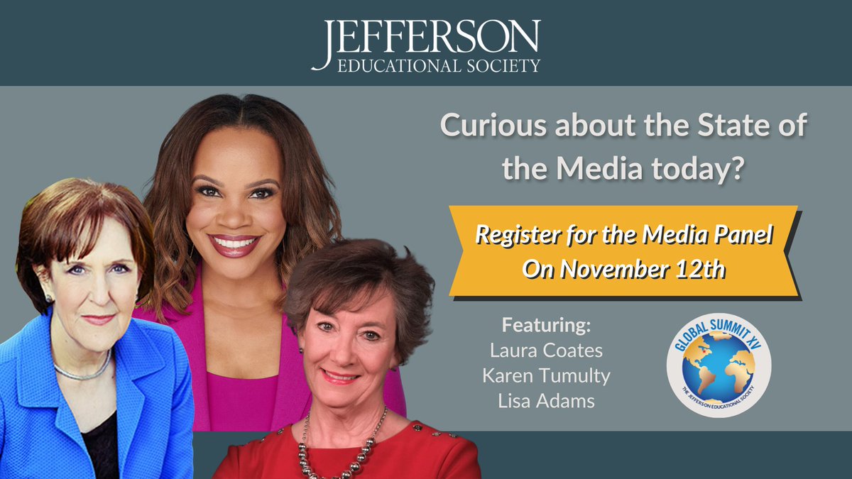 Curious about the State of the Media today? Hear it from the experts! The Road to the White House 2024 and the State of Media Featuring Karen Tumulty, Laura Coates, and Lisa Adams Click the link below for more information and tickets! jeserie.org/global-summit-…