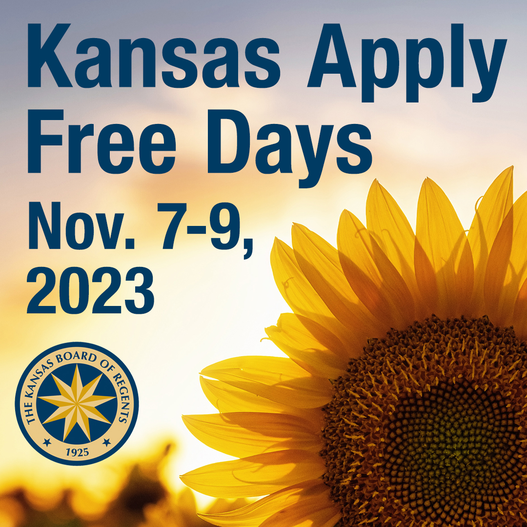 emporiastate's tweet photo. Coming this week: Kansas Free Apply Days! Kansas Board of Regents invites all Kansas residents to apply FOR FREE to regents institutions November 7-9! #HornetNation #StingersUp https://t.co/s40xcCI3uA