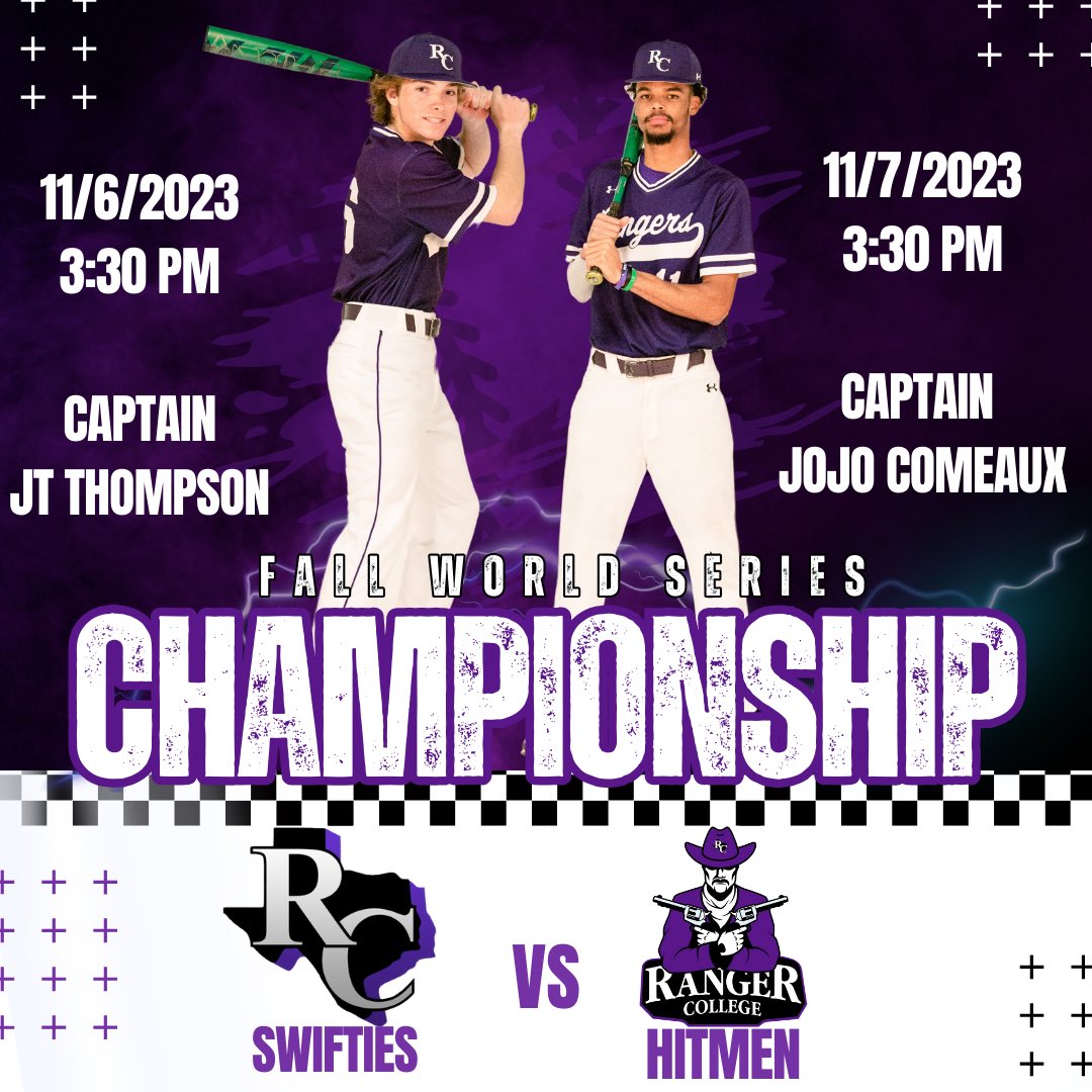 RangerBaseball_'s tweet photo. Only two teams left standing. The championship series will determine who is the best #rangercollege #pistolsup #onewinner https://t.co/oKJtwQg6Vi