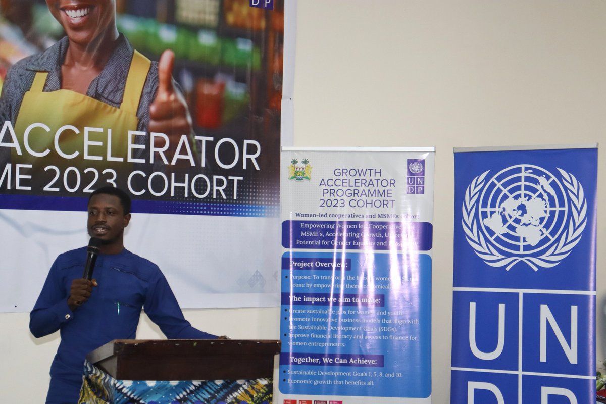 UNDPSierraLeone's tweet photo. Congratulations to the 18 businesses of our #GrowthAccelerator cohort for women-led cooperatives &amp; MSMEs! 
Each of them received investment grants &amp; will be supported with Technical Assistance &amp; Business Dev't  Services to grow their ventures. 

Thanks to our #PartnersAtCore. https://t.co/pKslN0pklw