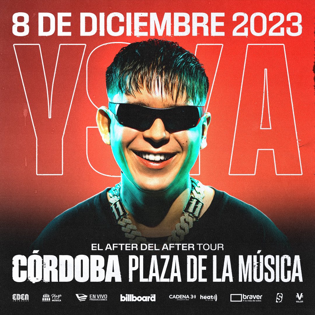 PlazaDeLaMusica's tweet image. El trap está en la casa 🎤🎶

@ysy__a vuelve a #PlazaDeLaMusica con su tour “El after del after” para darlo todo saltando y cantando todos sus hist💥

En Diciembre se viene una noche a puro trap con lo mejor del Ysy🏅

🗓 08 de Diciembre 
🎫 Entradas disponibles en @edenentradas