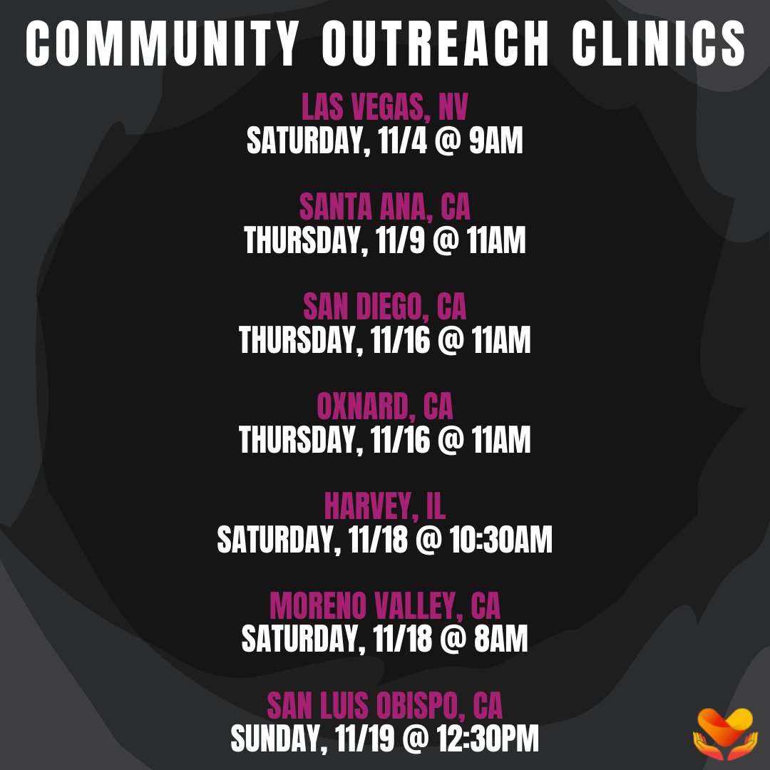 Volunteer at our community outreach clinics!

📆 Upcoming November Clinics:
🏥 Las Vegas, NV
🏥 Santa Ana, CA
🏥 San Diego, CA
🏥 Oxnard, CA
🏥 Harvey, IL
🏥 Moreno Valley, CA
🏥 San Luis Obispo, CA

👉 🔗 Click the link in our bio to volunteer!

#VituityCares #healthcareheroes