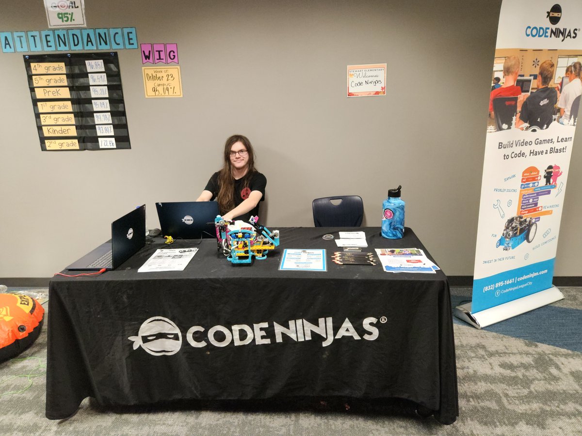 CodeNinjas4's tweet image. Code Ninjas League City had a GREAT time attending the Stewart Elementary Carnival! It was amazing to meet the families and see all of the wonderful Halloween costumes!