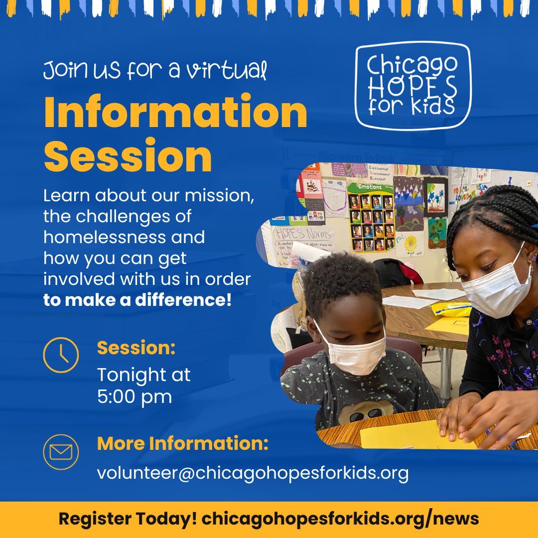 🌟 Make a difference in your community! Join us for our volunteer info session Tonight! Starting at 5:00 p.m., Learn about the amazing ways to give back and get involved with HOPES. Together, let's create positive change and make a lasting impact.🤝bit.ly/Nov6Info