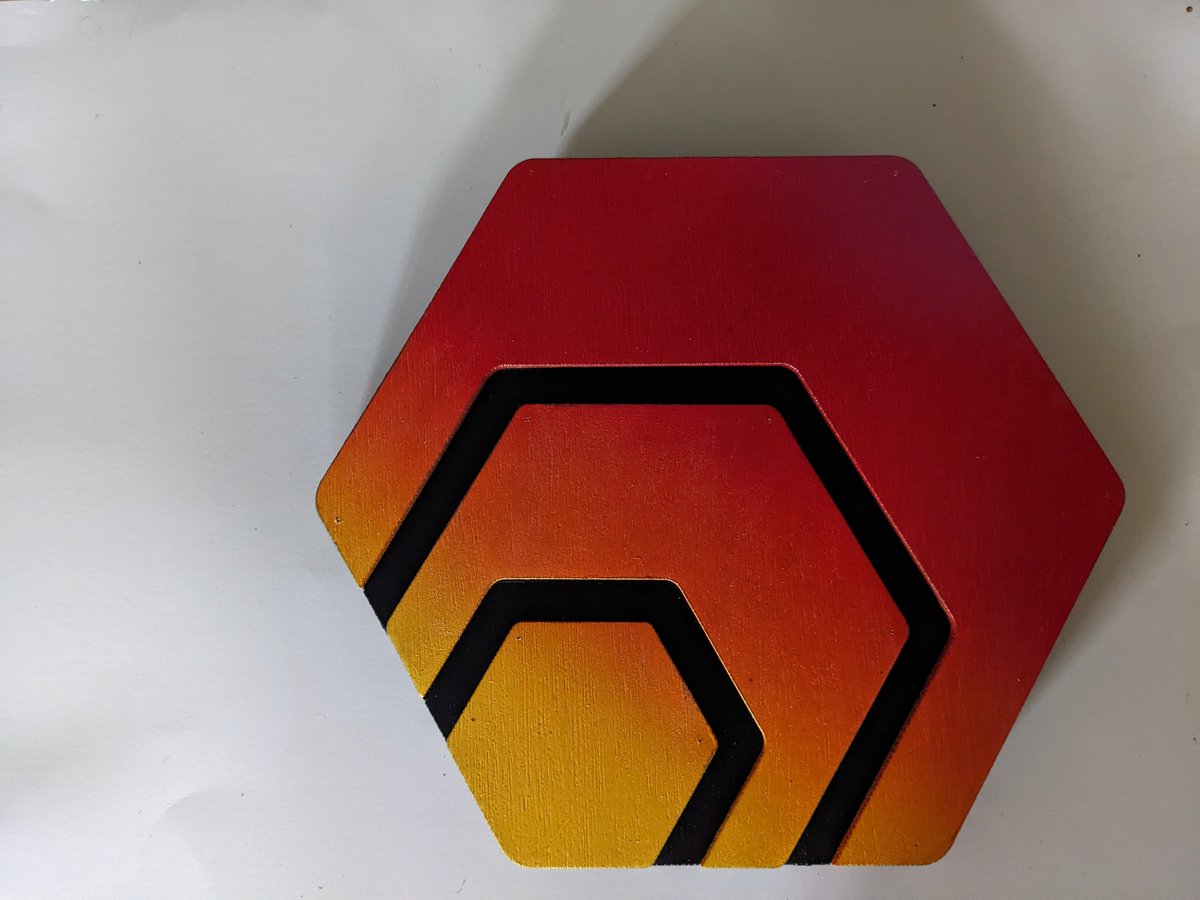Hexicasso's tweet photo. 12 inch laser cut hex https://t.co/uz8feo1DkB