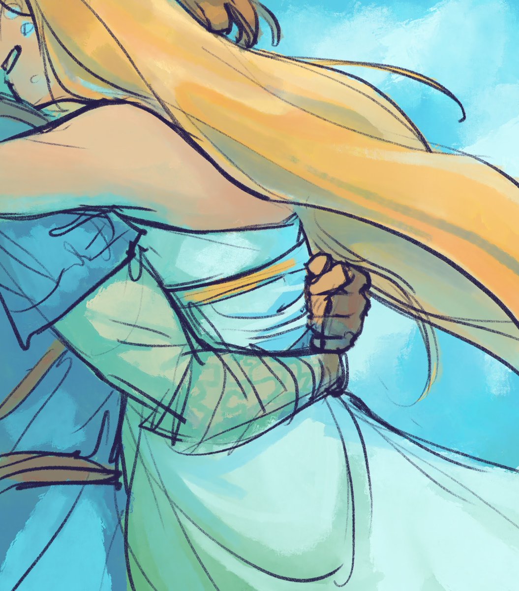 EmilyE_Draws's tweet photo. thinks about them reuniting at the end of botw and cries &amp; cries &amp; https://t.co/c4FsZX2UfT