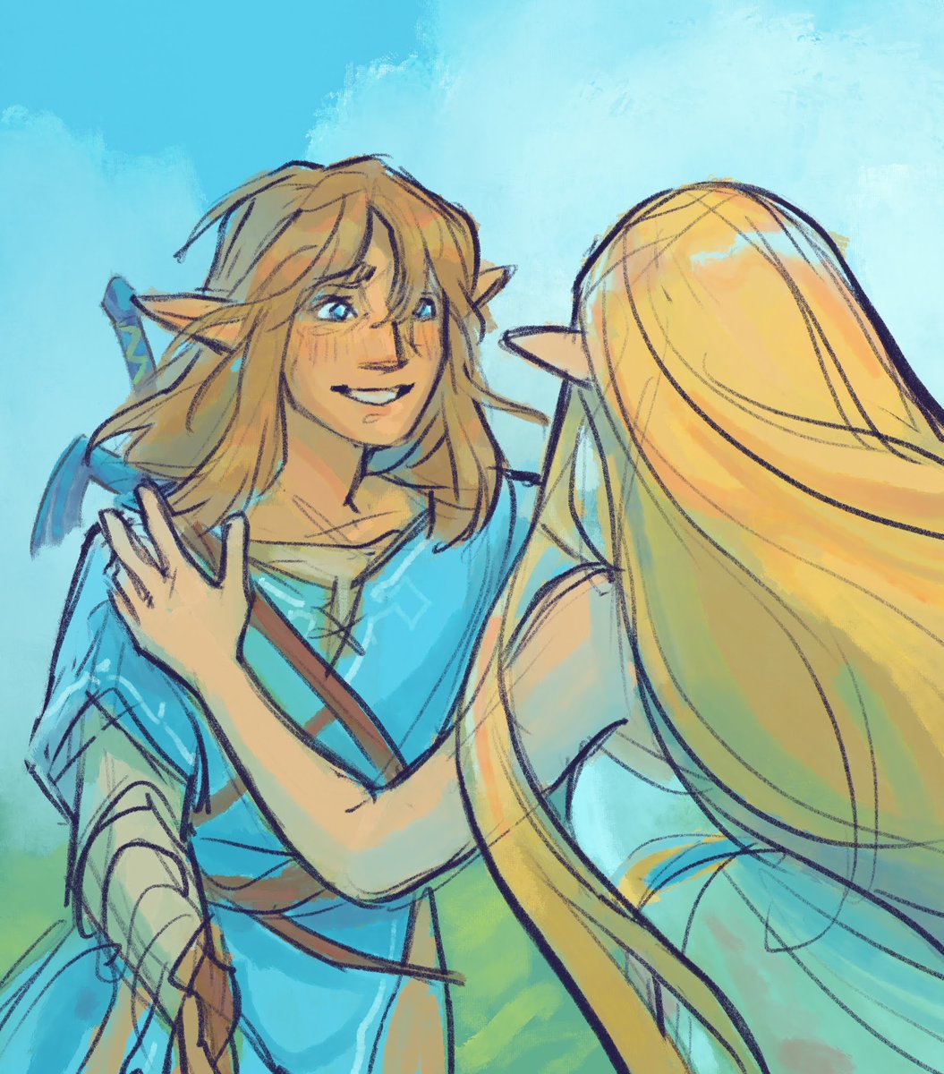 EmilyE_Draws's tweet photo. thinks about them reuniting at the end of botw and cries &amp; cries &amp; https://t.co/c4FsZX2UfT