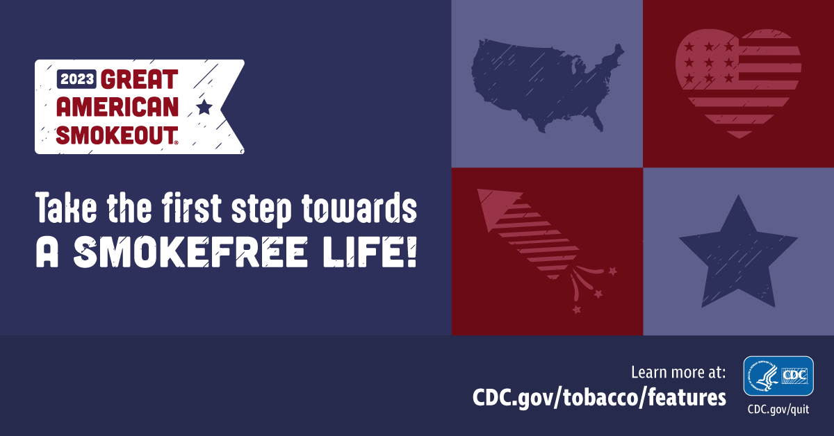 CDC Tobacco Free (@cdctobaccofree) on Twitter photo Ready to quit smoking? November 16th is the <a href="/AmericanCancer/">American Cancer Society</a> #GreatAmericanSmokeout! Save the date and join thousands of others who are quitting smoking. Get ready and make a quit plan: bit.ly/3QtQRA7 Ready to quit smoking? November 16th is the <a href="/AmericanCancer/">American Cancer Society</a> #GreatAmericanSmokeout! Save the date and join thousands of others who are quitting smoking. Get ready and make a quit plan: bit.ly/3QtQRA7