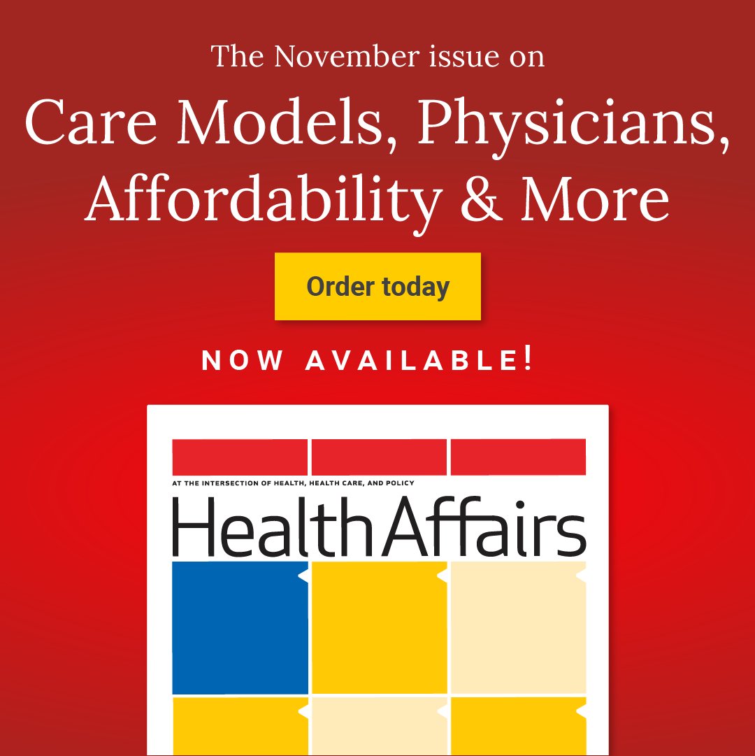 Health_Affairs's tweet photo. The November 2023 issue of Health Affairs is now live! This month’s issue covers #CareModels, #Physicians, #Affordability, and more. Discover this issue’s topics in the table of contents: https://t.co/N38uVujbhP https://t.co/M7FTBITT0E