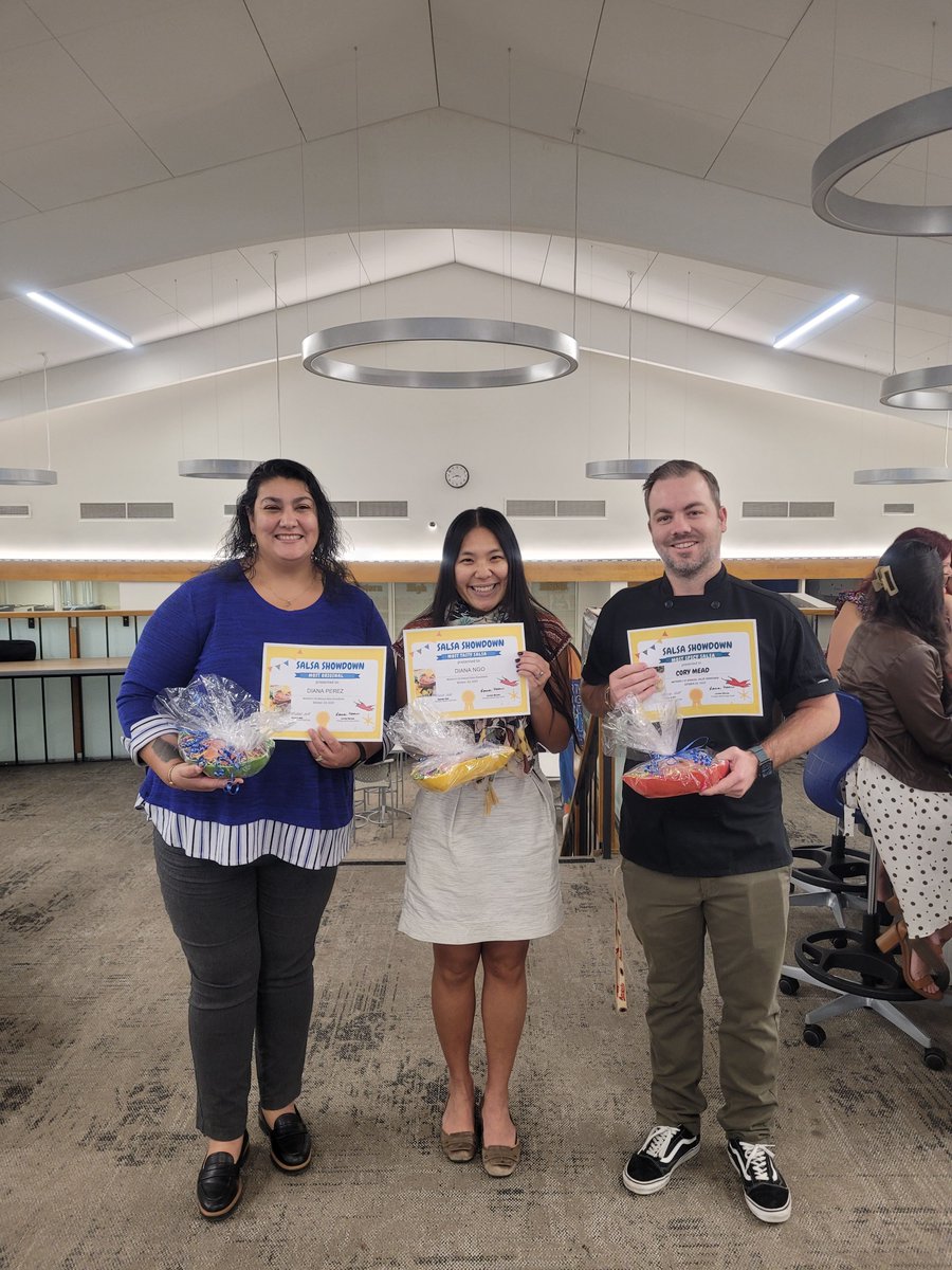 🌶️ SALSA SHOWDOWN WINNERS🌶️ 
Congratulations to Ms. Reyes, Ms. Ngo and Chef Mead!
Thank you for sharing your award winning salsa with staff!
#LikeAPio #watchWestern #UnlimitedYou