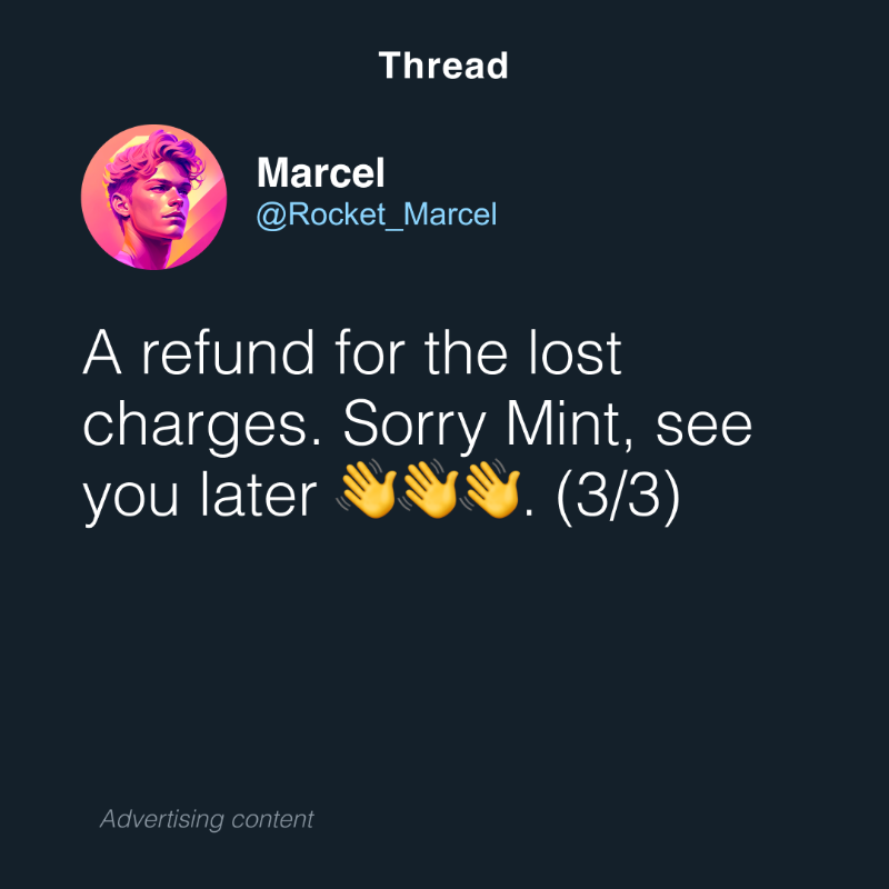 RocketMoneyApp's tweet photo. Bye, bye Mint. Make the switch to Rocket Money 

📊 Enjoy easy, intuitive budgeting
🔍 Find and cancel sneaky subscriptions 
🚫 No distracting ads in the app
💰 Have Rocket Money lower your bills

Download our clean interface for a better experience today.