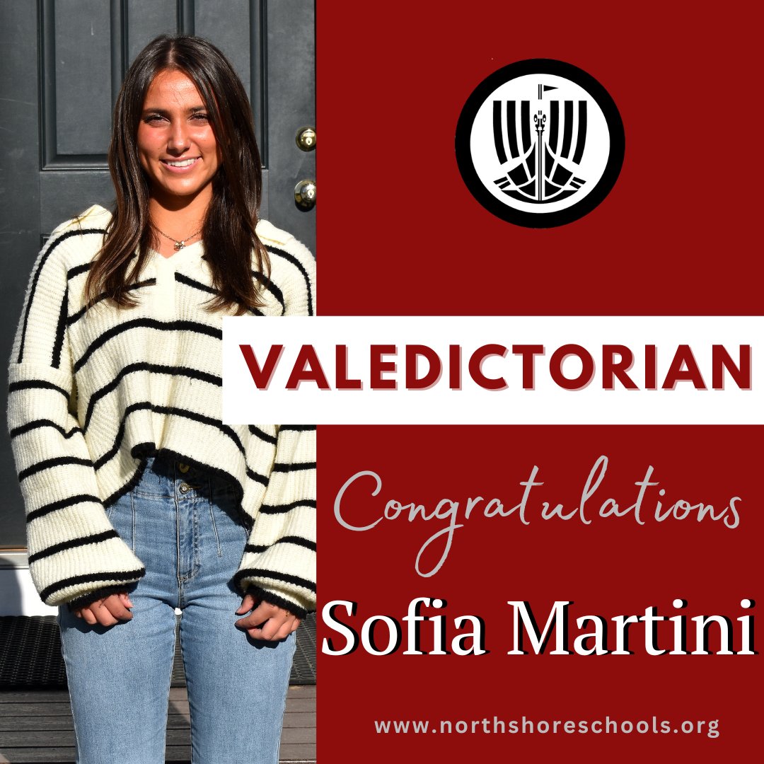 CONGRATS NORTH SHORE VALEDICTORIAN!
The NS School District is very proud to announce this year’s Valedictorian of the Vikings Class of 2024. Congratulations Sofia Martini! Valedictorian of NSHS with the highest weighted grade point average! #GoVikingsGo <a href="/drzublionis/">Chris Zublionis, Ed. D.</a>
<a href="/CarolASmyth/">Carol Ann Smyth</a>