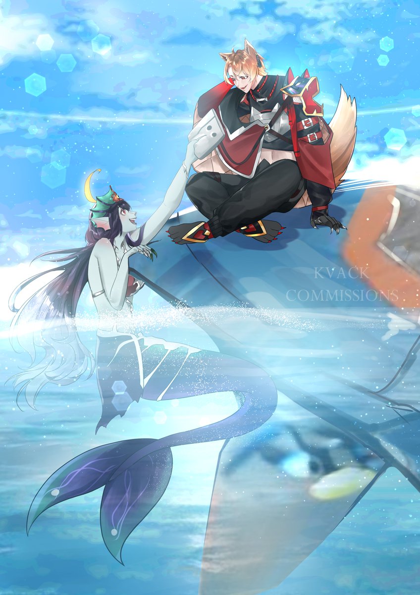 BathyFisher's tweet photo. HAPPY BIRTHDAY TO MY FAVOURITE SPACE CORGI @k9wayfinder !!!🐕

EVERYONE GO TWEET AT HIM AND WISH HIM A LOVELY DAY!!🥳

Here's how we met, he crashed into the ocean and I helped him rebuild his ship!!🚀

🎨by: @Kvackzeducc 

#ENVtuber #VtuberEN #Vtuber #VtuberUprising #KAYELIGRAPH https://t.co/kn54zjMozw
