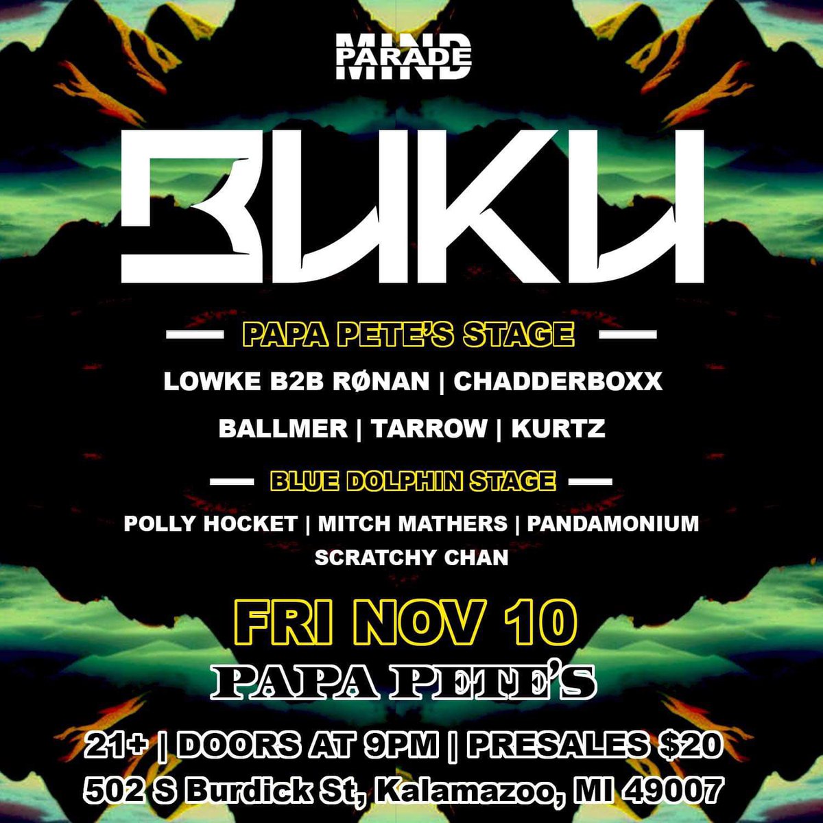🚨 TICKET GIVEAWAY 🚨 

Chance for you to win 1 free ticket to this show Friday!

All you have to do is:

- Follow <a href="/MindParadeEvent/">Mind Parade Events</a> <a href="/bukudatdude/">𝕓𝕦𝕜𝕦</a> and myself.

-Like and Retweet

I will be selecting the winner at 6pm Thursday ❤️

May the odds be ever in your favor 🙏🏻