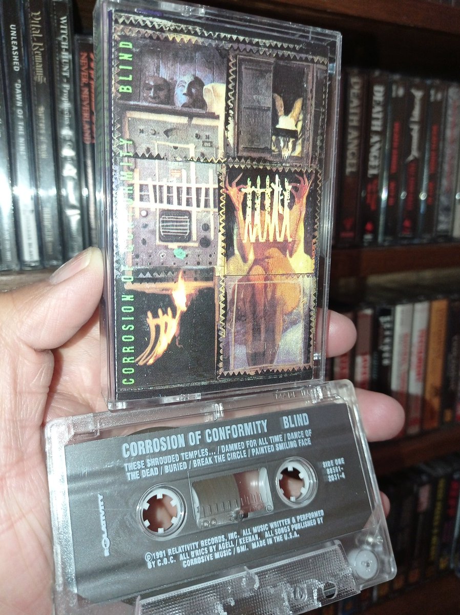 XIBILXIC's tweet photo. Aniversario del Blind, el que más me gusta de @coccabal 🇺🇲 que otro piensan que es buen trabajo? #CorrosionOfConformity #Blind #ThrashCore #DanceOfTheDead #Buried #MineAreTheEyesOfGod #VoteWithABullet #DamnedForAllTime #EchoesInTheWell #CassetteMania #90sMetal #thrashmetal https://t.co/jZJl3KKDvg