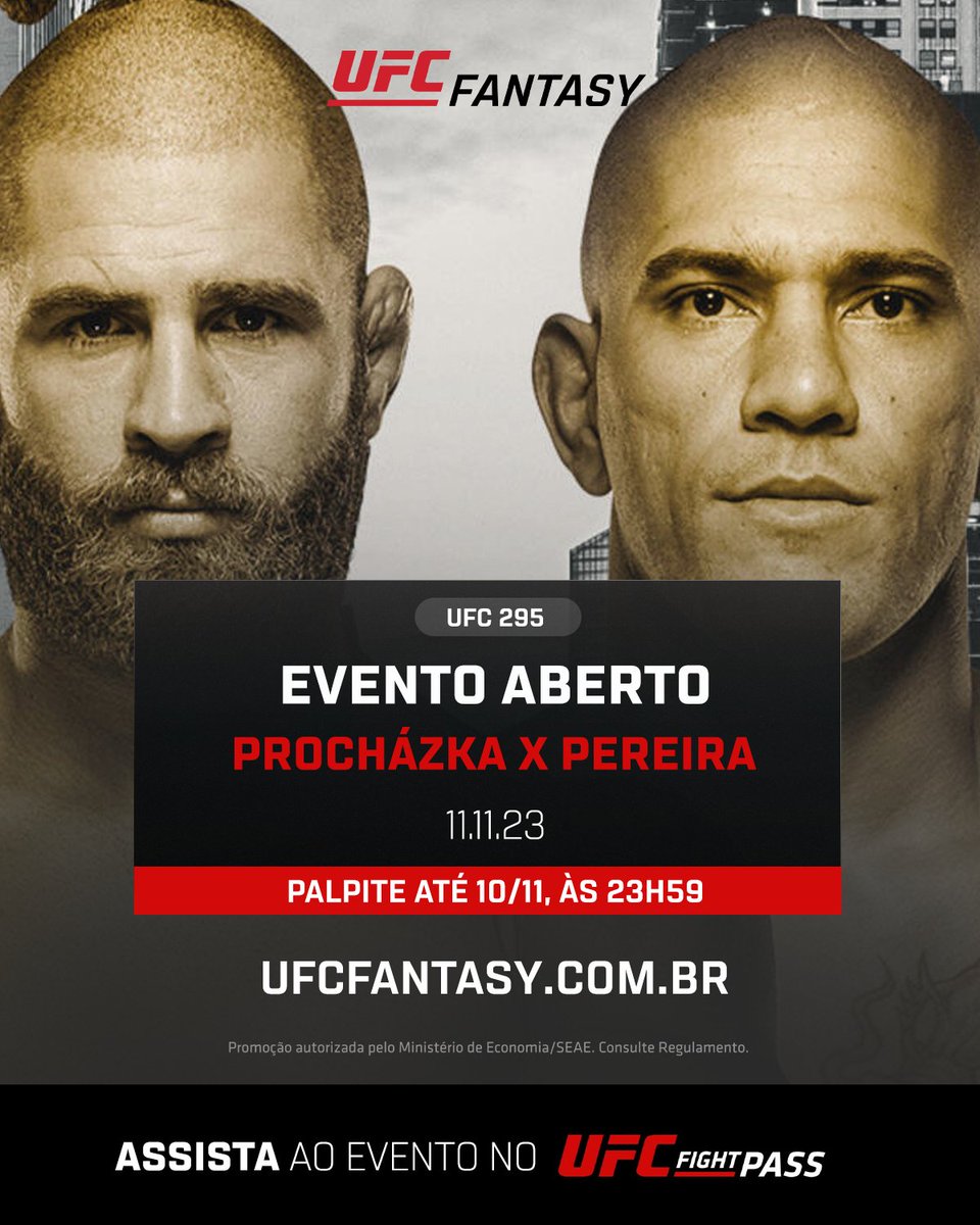 UFCBrasil's tweet photo. VocΓͺ jΓ‘ pode fazer os seus palpites para o #UFC295 no #FantasyUFC!
Participe e concorra a prΓͺmios todos os meses. Γ de graΓ§a! Acesse o link no perfil. https://t.co/bp5ebGkmxX