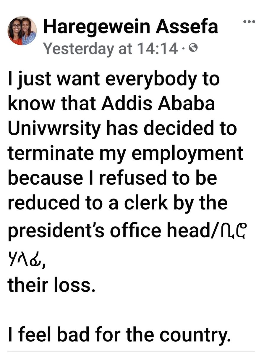 iyoba4u's tweet photo. I feel bad why prominent figures are being set aside one by one after they gave their utmost contributions for justice in particular and to save their Country, #Ethiopia, at large ... 🤔

@HermelaTV https://t.co/9sYBEVEl5O