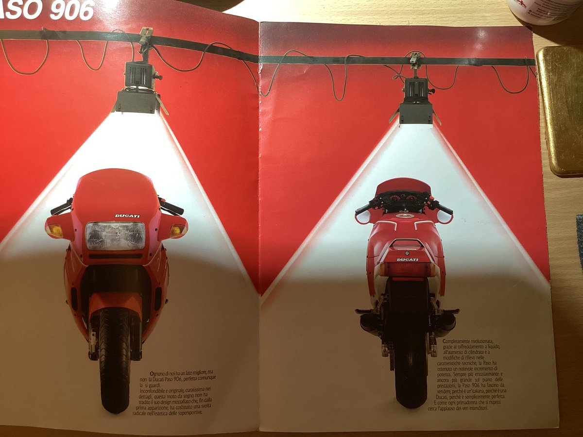 SteveBarry2's tweet photo. @classicbikeshow Haven’t seen one for years. I lusted after these before the 888 and still have a broacher which purely coincidentally I found last week amongst old  #PerformanceBikes magazines @SimonHbikes https://t.co/02Zs2Rf8fK