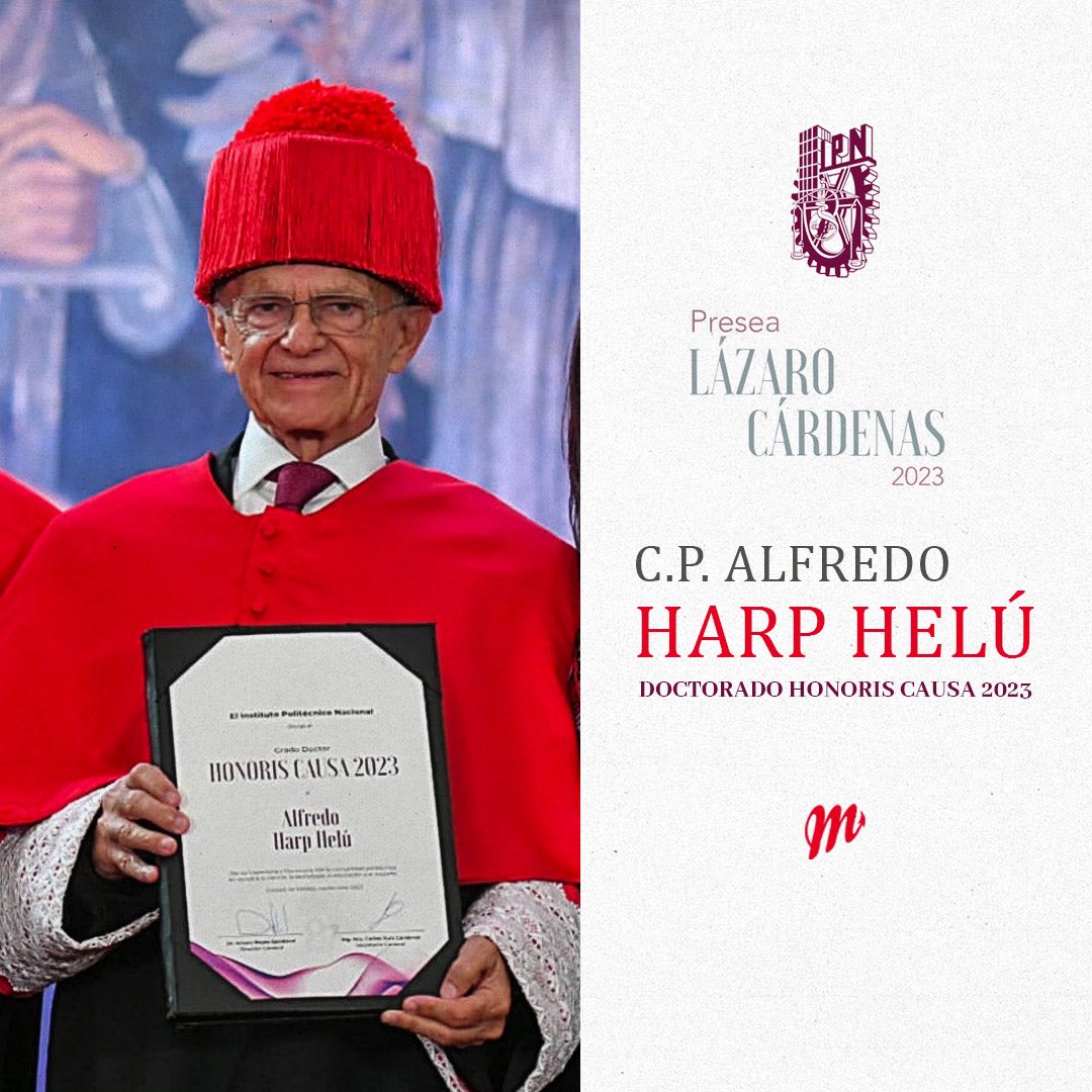 DiablosRojosMX's tweet photo. En la semana de entronización al Salón de la Fama del Béisbol Mexicano, el Instituto Politécnico Nacional otorgó el grado de Doctorado Honoris Causa 2023 a Don @alfredoharphelu. ¡Enhorabuena al Diablo Mayor! 🫡👹 https://t.co/JlHXxlBExN