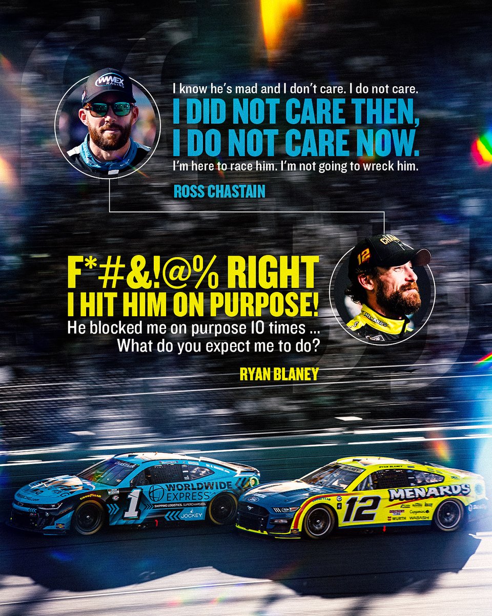 NASCAR's tweet photo. A back-and-forth on and off the track. https://t.co/QQuRyhPJgd