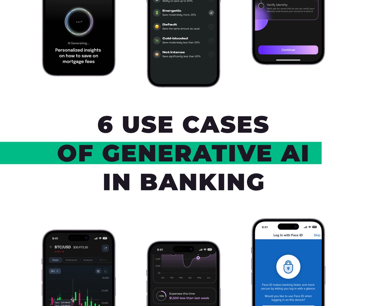 uptechteam's tweet photo. 🏦 Exploring Generative AI in Banking 

Discover how Generative AI is revolutionizing the banking industry through practical use cases. 

Check Uptech blog for more insights!

#GenerativeAI #ai #fintech https://t.co/Hgqao6JDbB