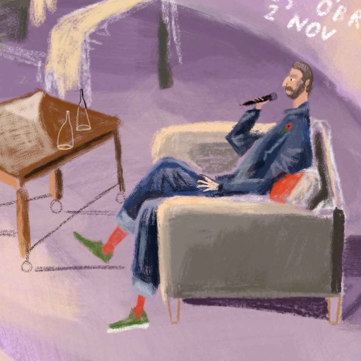 I saw <a href="/mrjamesob/">James O'Brien</a> book tour and drew him! It was great :)