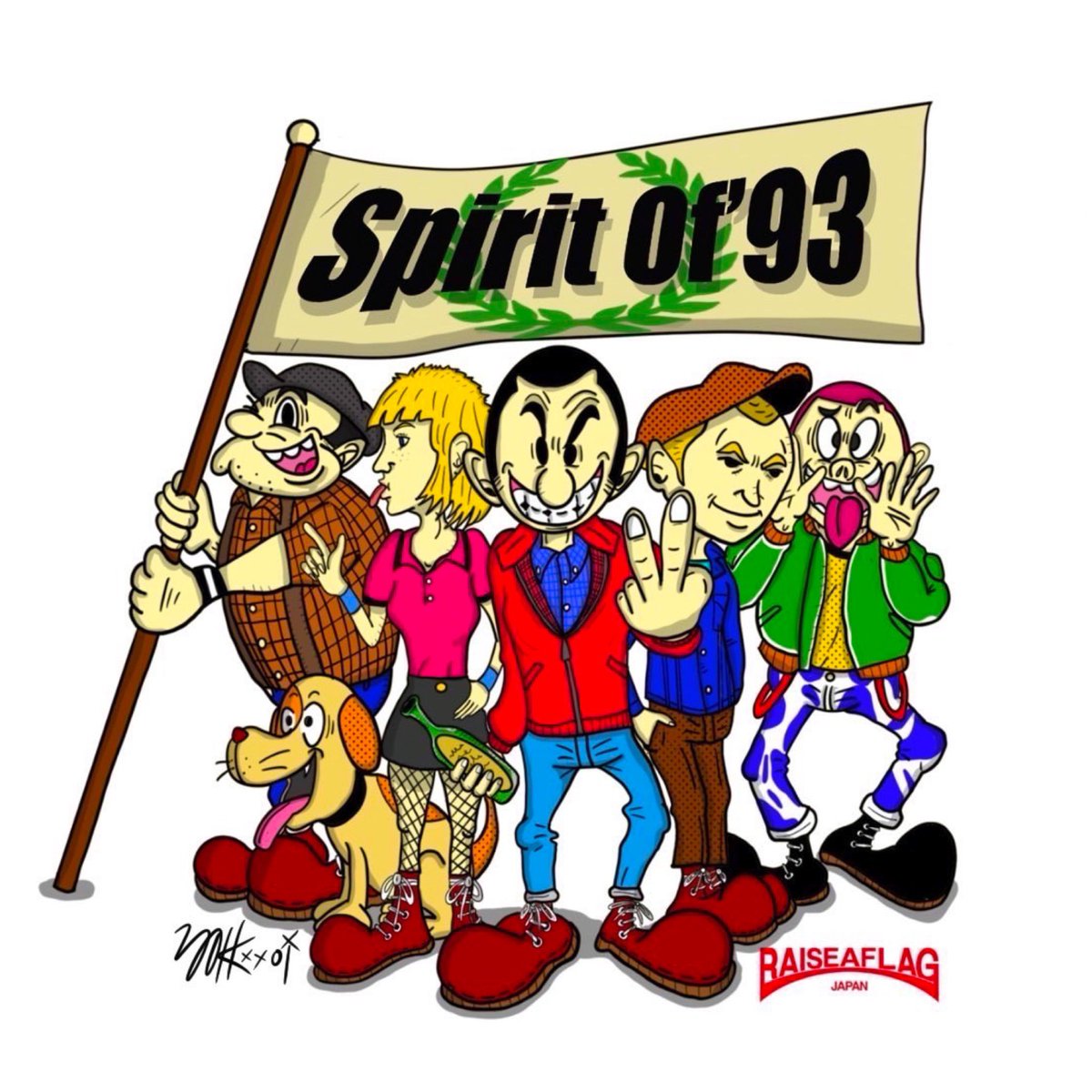 RAISEAFLAG1's tweet photo. 【 Spirit of '93 】
［ 30th ANNIVERSARY ］

Spirit of '93！

RAISE A FLAG活動30周年を記念し、
PETのVocal YOKK-Oi氏がデザインしてくれました！

Special thanx！！
YOKK-Oi！！

#raiseaflag #レイズアフラッグ
#yokkoi #pet
#spiritof93 #30th https://t.co/5xo30gyFxM