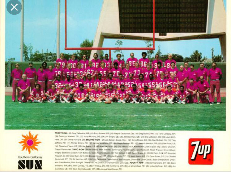 NFL_Journal's tweet photo. #NFLTeamPhotos WHO So. Cal Sun

@UniWatch note color of goalpost https://t.co/1fFlsaot5r