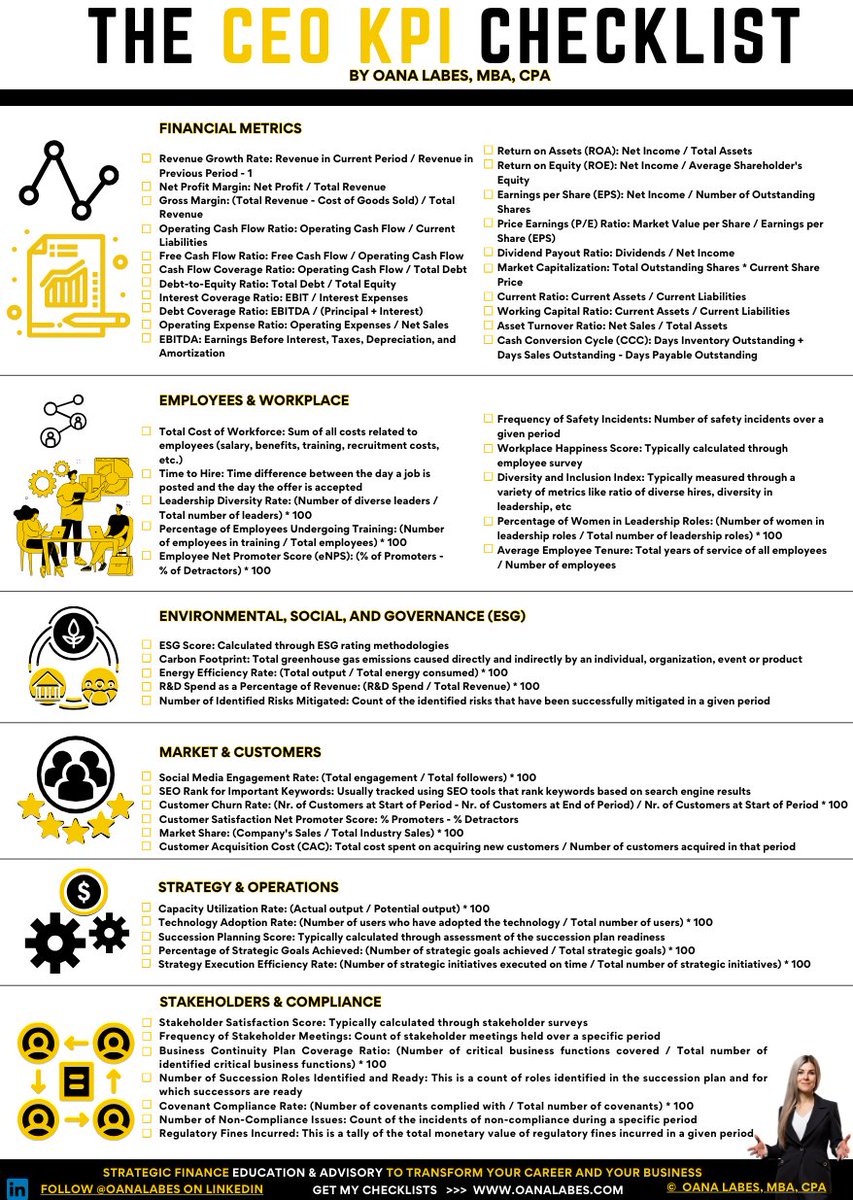 The CEO's KPI Checklist How do you know if you’re successful as a CEO