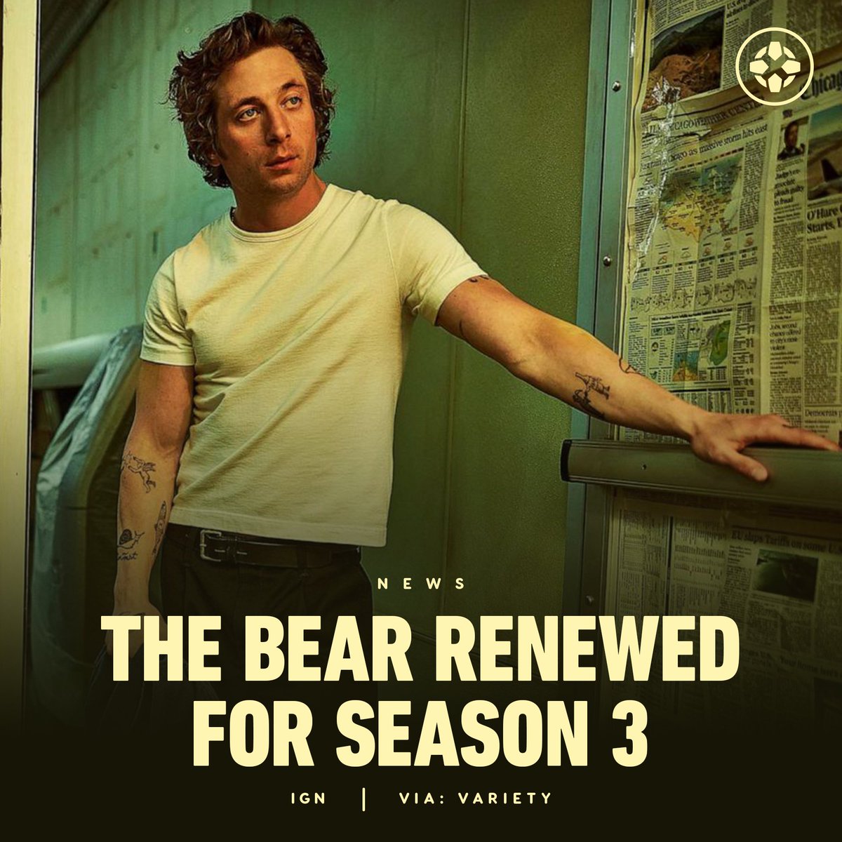 IGN's tweet image. COUSIN. The Bear is officially coming back for Season 3. bit.ly/3MwfIkz