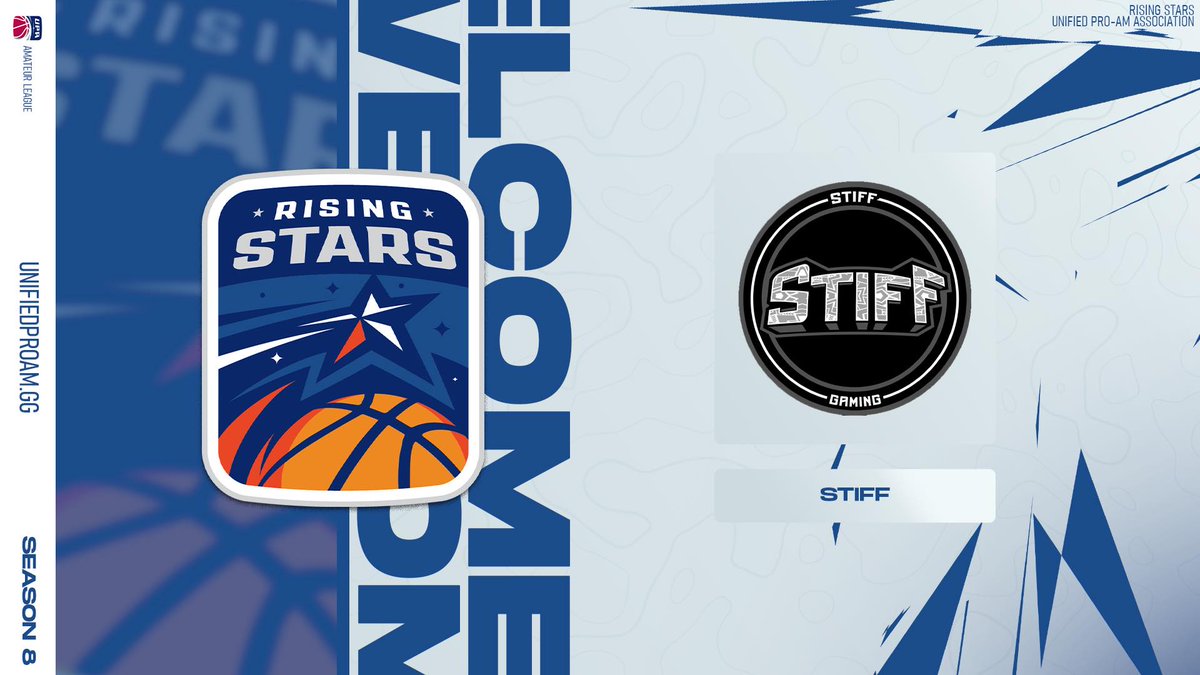 Welcome to Season 8 of <a href="/2KRisingStars/">Rising Stars</a> ,STIFF!

📌 @Stiff2k    :
@DOLOQUON
<a href="/UnoWolve/">UnoWolve</a> 
<a href="/kamkeko_/">Cozy jr. 🚶🏾</a> 
<a href="/Shyzeek2k/">Shyzeek</a> 
<a href="/CGood214_/">||C.Good||</a> 
<a href="/Jo_Banzzz/">JoeMase🥃</a> 
<a href="/lulsupbih/">lulsupbih</a> 
-Treysocrazy

Register Here ➡️ bit.ly/RSS8Reg